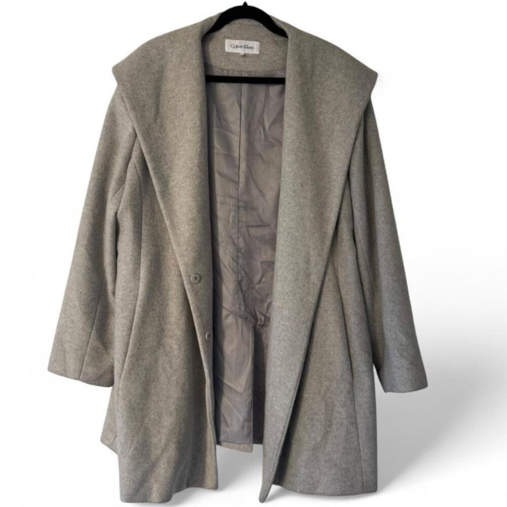 Calvin Klein Grey Wool Blend Coat